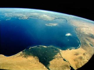 ナイル・デルタと東地中海。