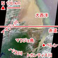 テキスト入り アマゾン河口域。